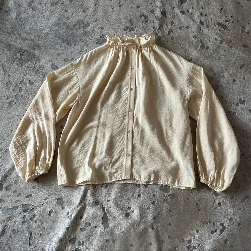Zara ruffle neck blouse